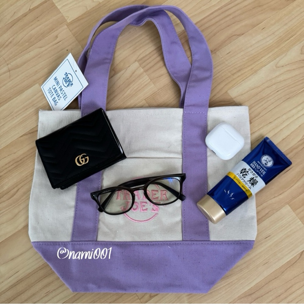 Viral Trader Joe’s Limited Edition Pastel Lavender Mini Canvas Tote - Picture 2 of 3